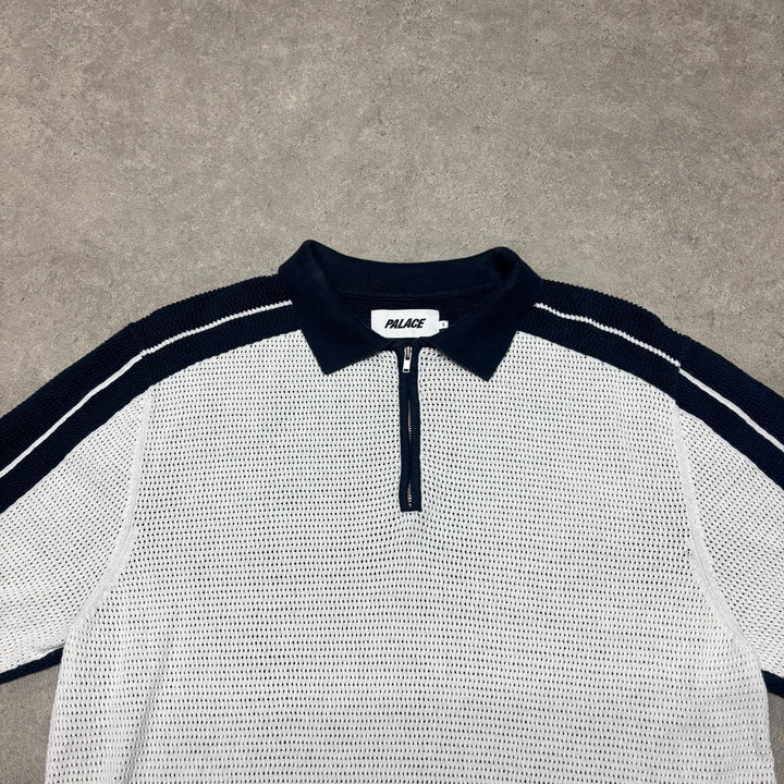 Palace Navy & White Tex Polo Shirt (L)