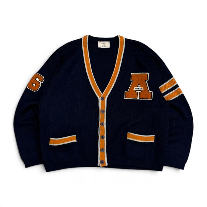 Vintage Avirex Navy Heavy Knitted Cardigan (L)