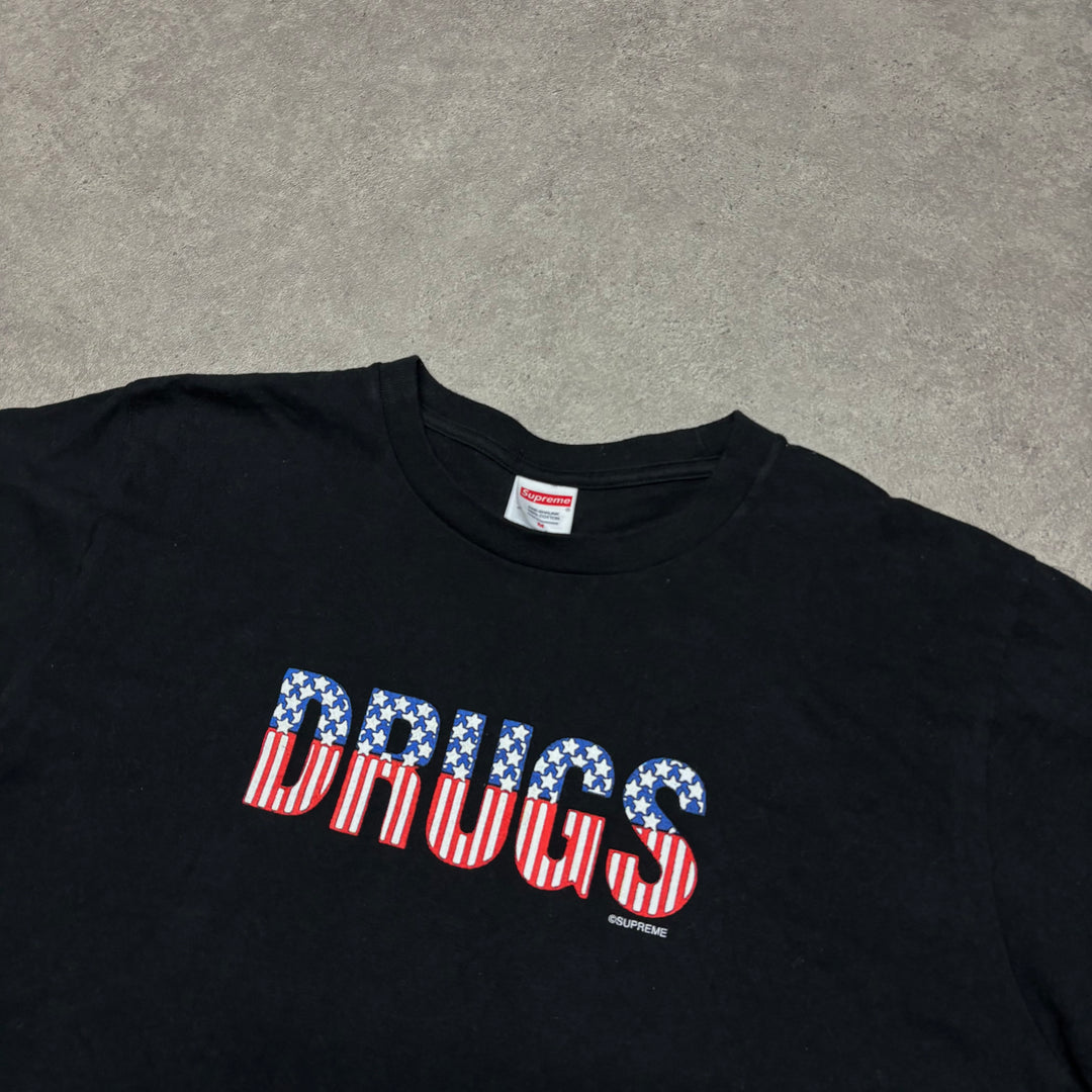 Supreme Drugs Black Graphic T-Shirt (M)