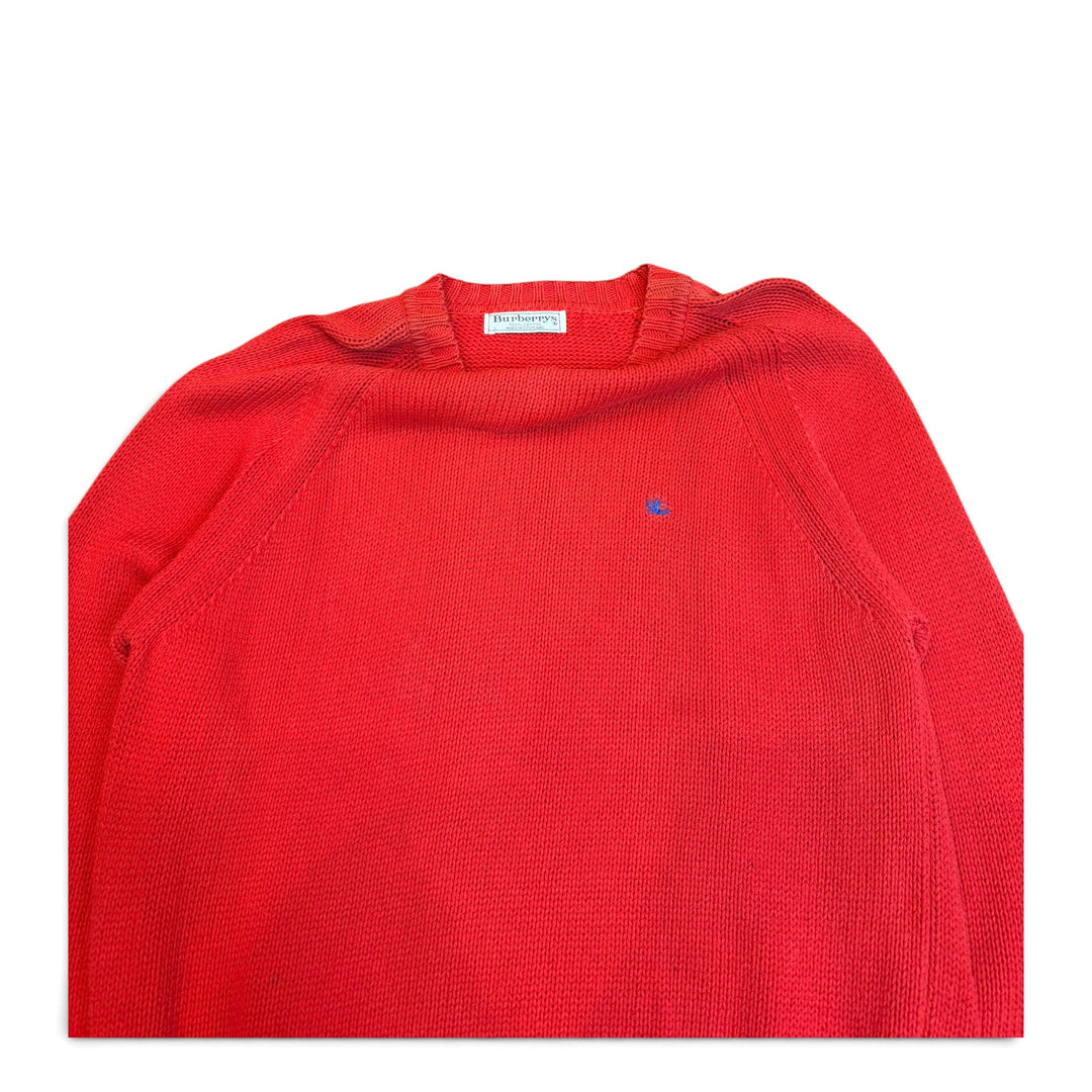 Vintage Burberry Red Heavy Knitted Sweater (L)