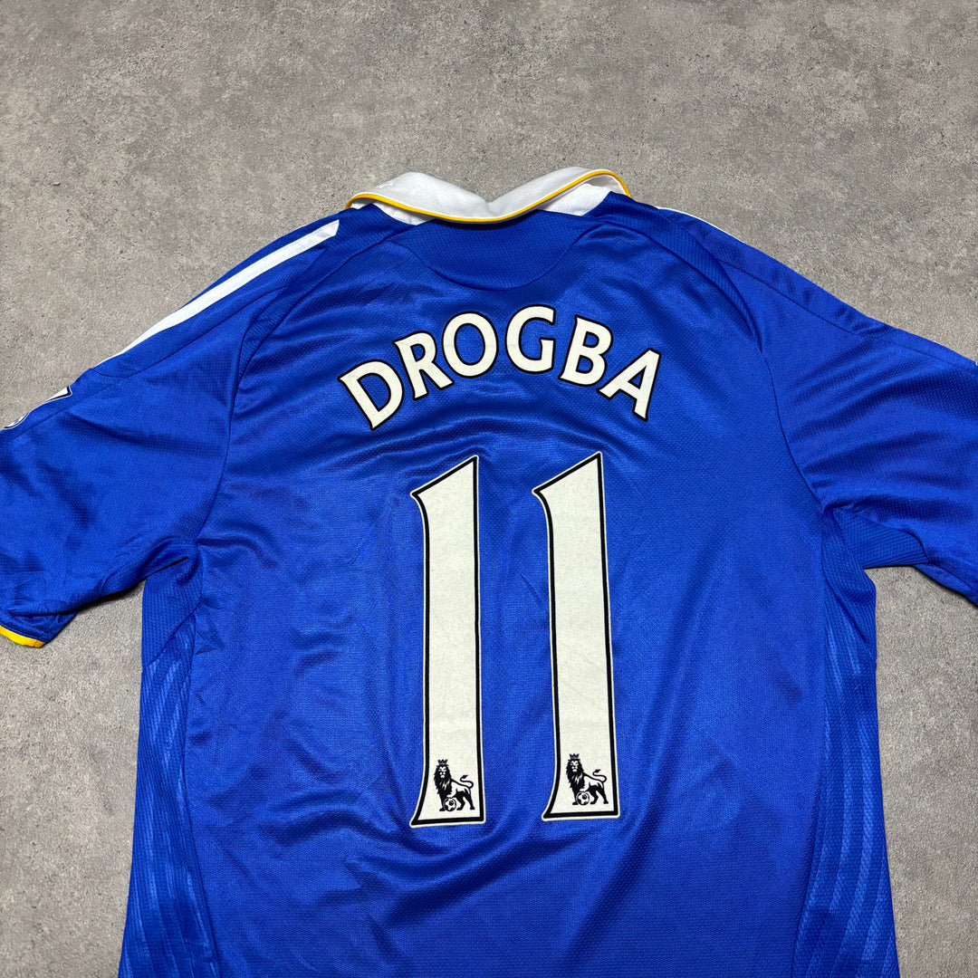 2008/09 Chelsea Adidas Home Football Shirt Drogba 11 (M)