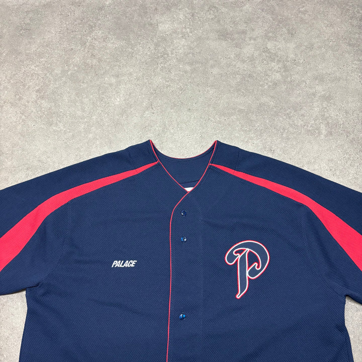 Palace Navy Button Up Baseball Jersey (XL)