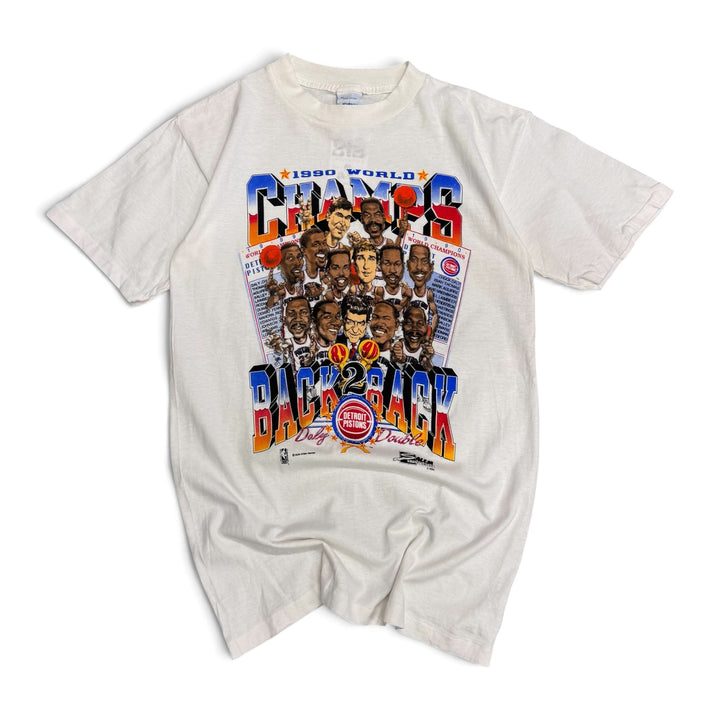 Vintage 90's NBA Detroit Pistons Graphic T shirt White (M)