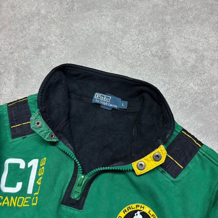 Vintage Polo Ralph Lauren Canoe Green Quarter Zip Jumper (L)