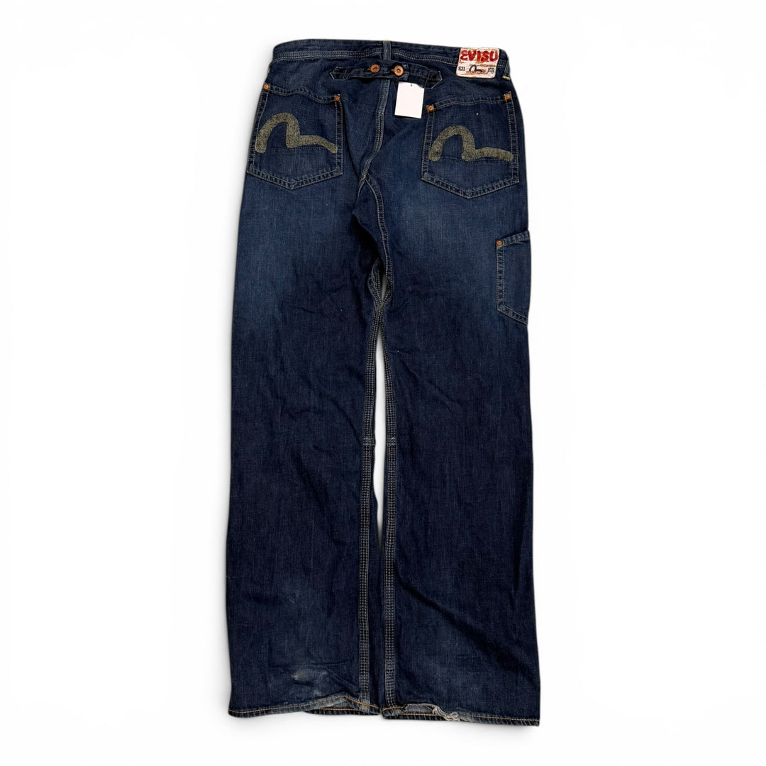 Vintage Evisu Cargo Jeans Blue 34"