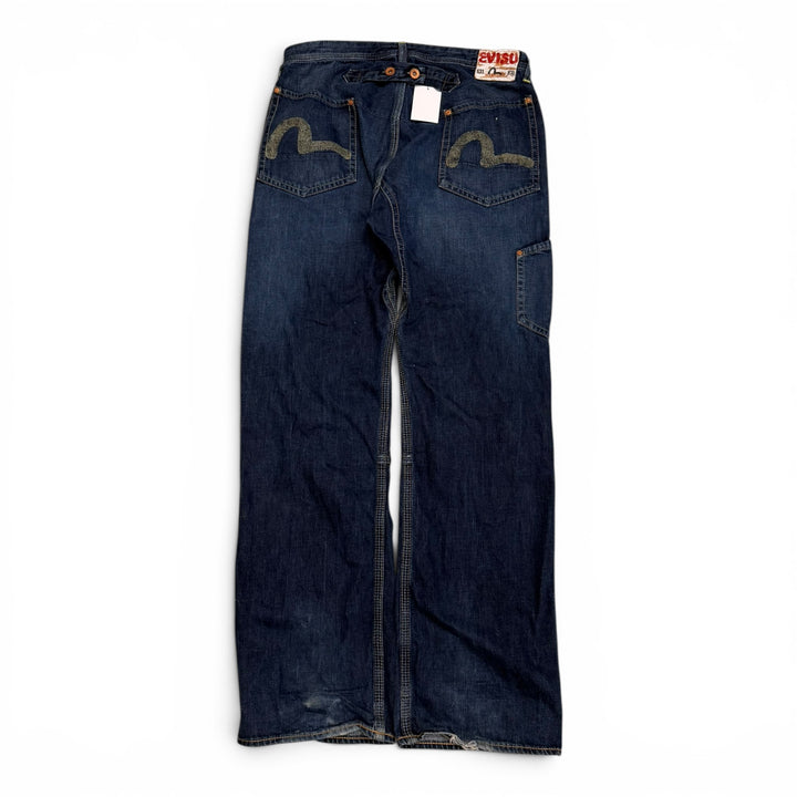 Vintage Evisu Cargo Jeans Blue 34"
