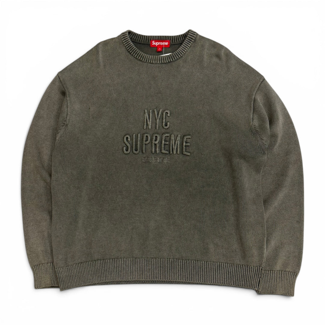 Supreme Overdyed Raised Jumper Green (M)