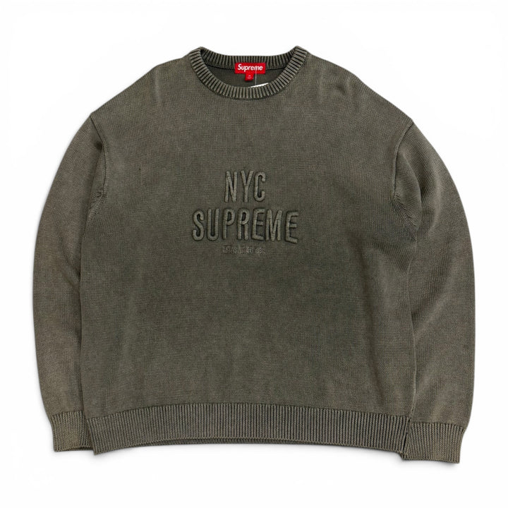 Supreme Overdyed Raised Jumper Green (M)