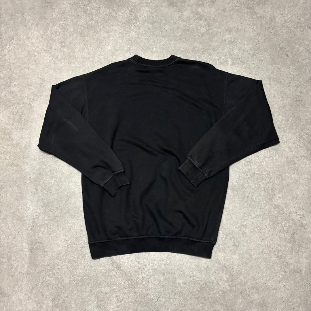 90's Vintage Adidas Small Logo Black Sweatshirt (M)