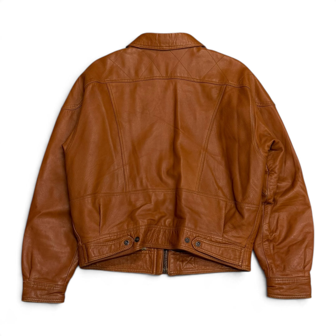 Vintage Tan Brown Leather Flight Jacket (M)