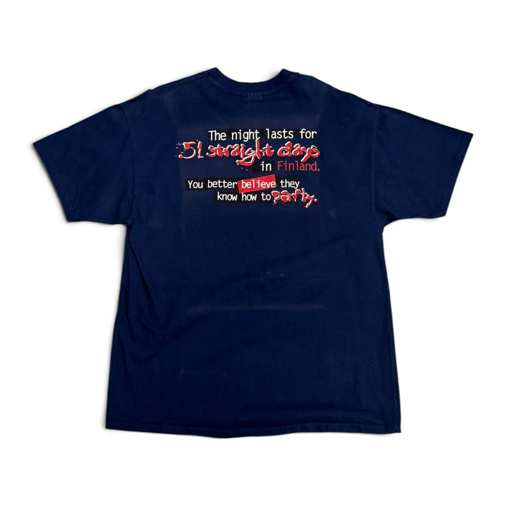 Vintage Finlandia Vodka Graphic T shirt Navy (XL)