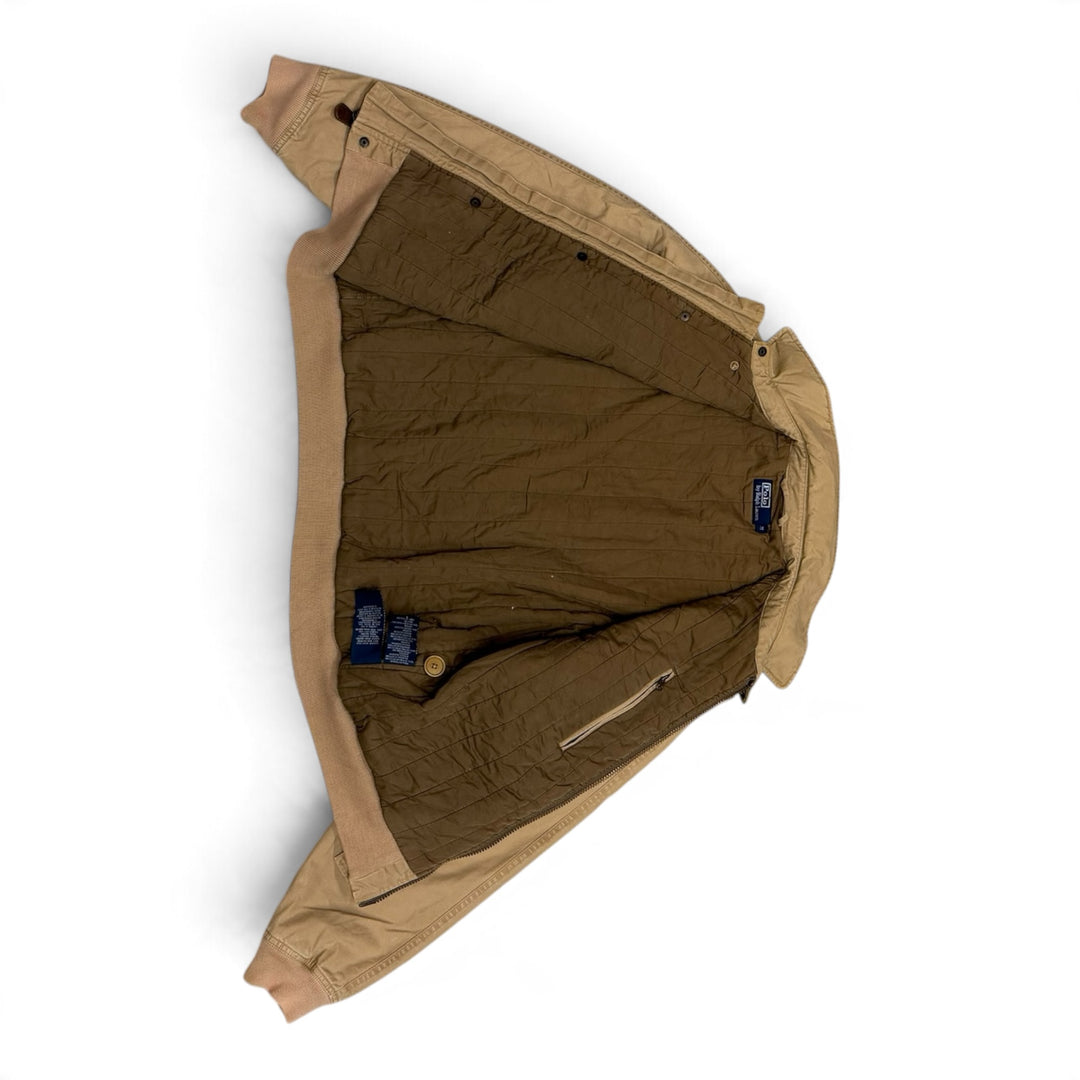 Rare Vintage Polo Ralph Lauren Beige Utility Bomber Jacket (M)