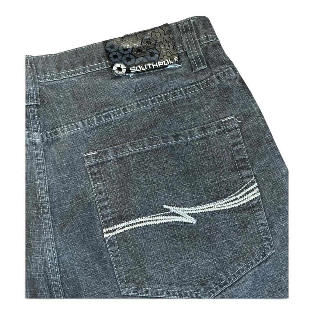 Vintage South Pole Black Baggy Denim Shorts (38)