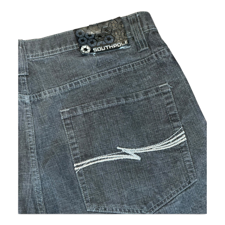 Vintage South Pole Black Baggy Denim Shorts (38)