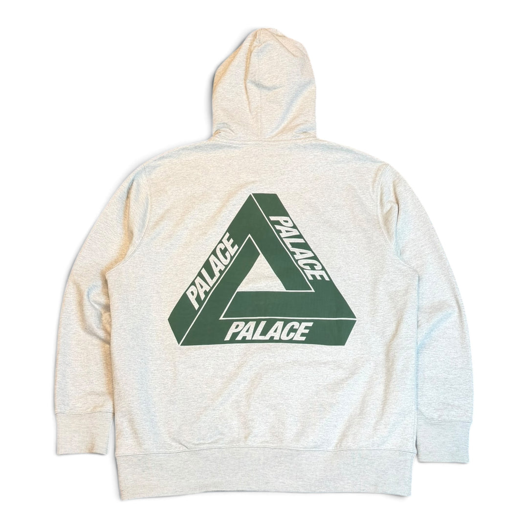 Palace Grey & Green Tri-Puff Print Zip Up Hoodie (XL)