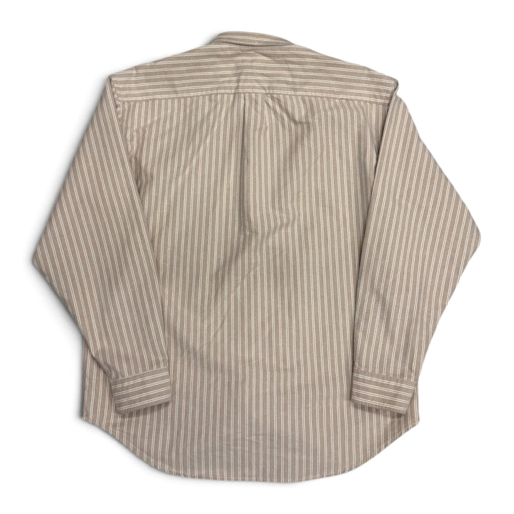 Supreme Loose Fit Flannel Oxford Brown & White Striped Shirt (M)