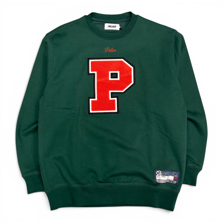 Palace Skateboards Varsity Applique Crewneck Sweatshirt Green (L)