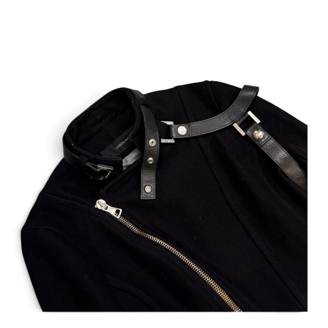 Dsquared2 Woolen Asymmetrical Bondage Jacket Black (M)