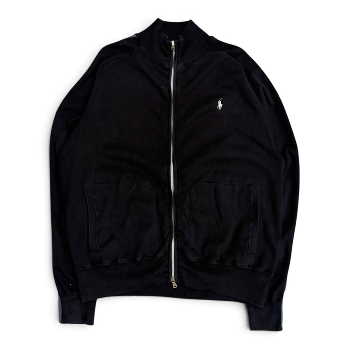 Vintage Polo Ralph Lauren Full Zip Knitted  Jumper Navy (XL)