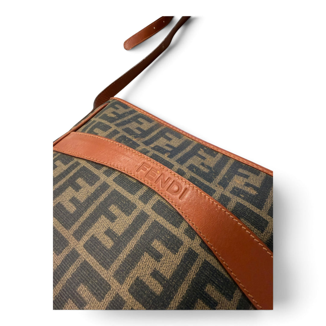 Vintage Fendi Monogram Cross Bag Brown