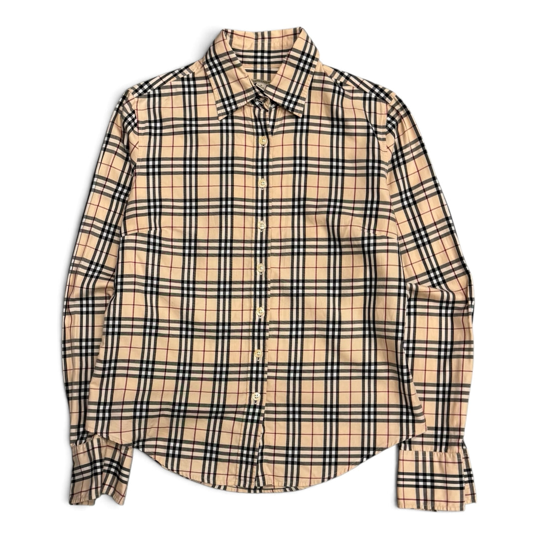 Burberry Checkered Long Sleeve Women Shirt Beige (S)