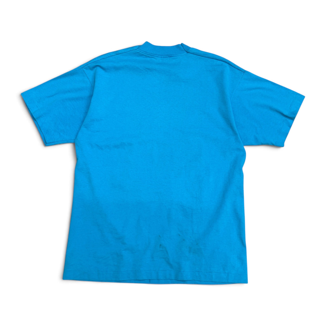 Vintage Perrier Blue Fish Graphic T-Shirt (L)