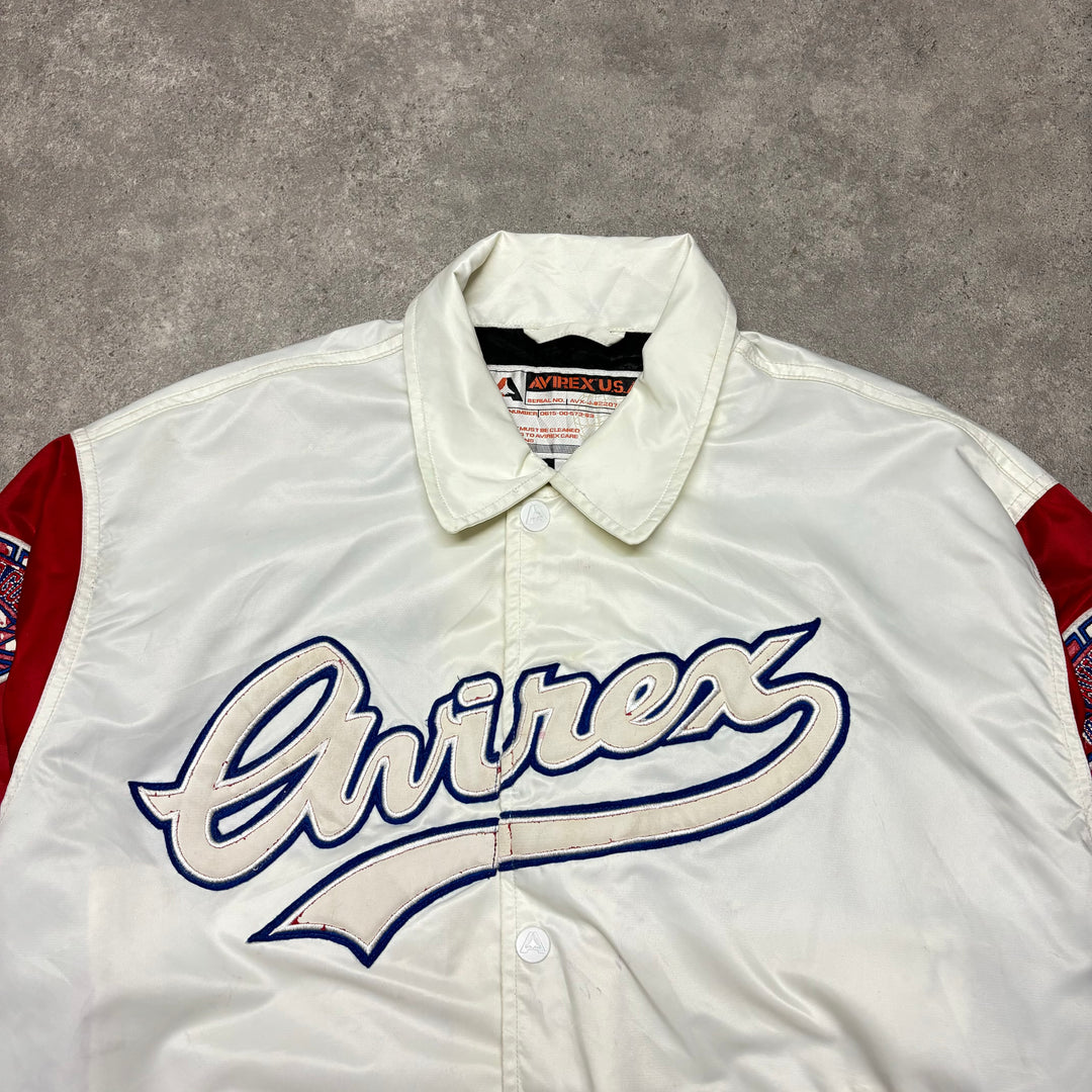 Vintage Avirex Red & White Lightweight Varsity Jacket (L)