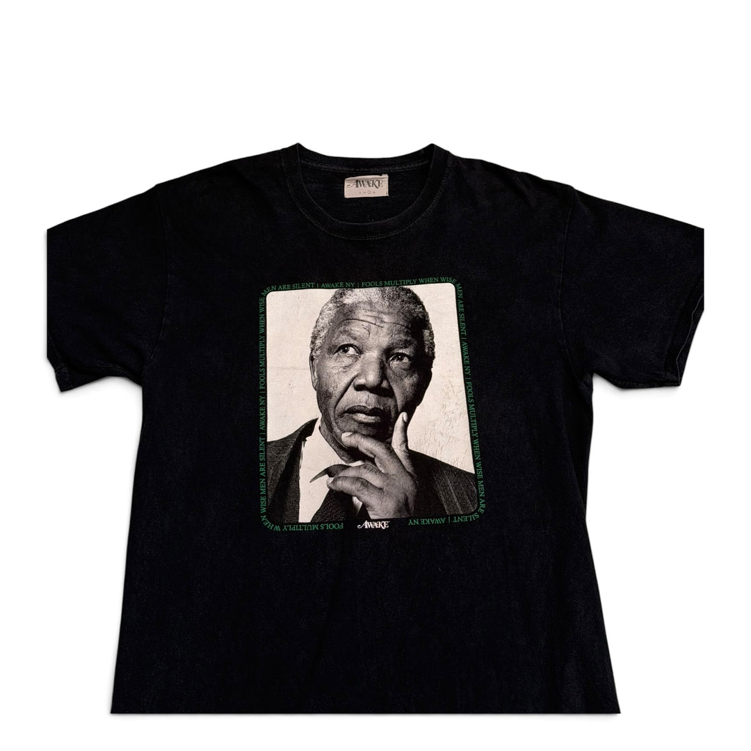 Vintage Awake Wise Men Silent Graphic T shirt Black (L)