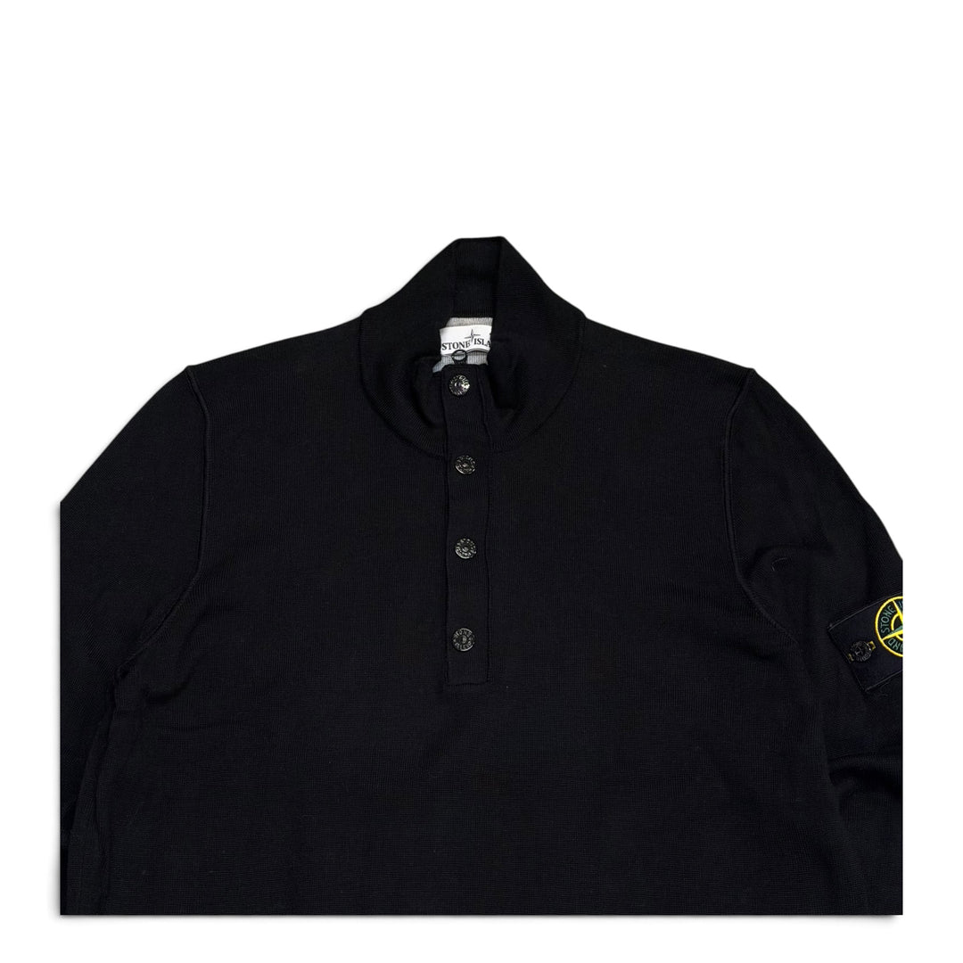 Stone Island Quarter Zip Knitted Jumper Black (L)