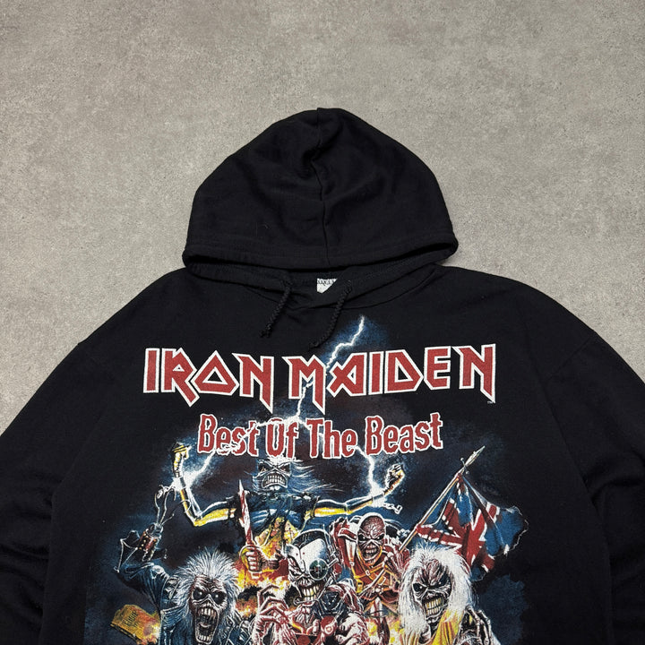 Vintage Iron Maiden Black Graphic Pullover Hoodie (M)