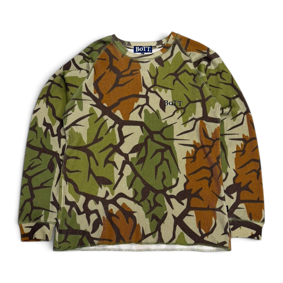Bott Waffle Camo Long Sleeve T shirt Green (M)