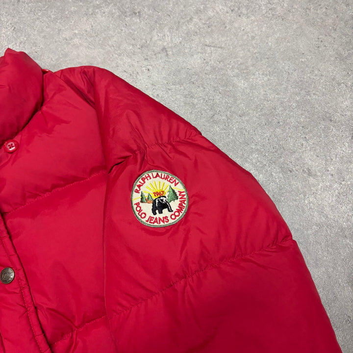 Vintage Polo Ralph Lauren Jeans Red Puffer Jacket (XS)