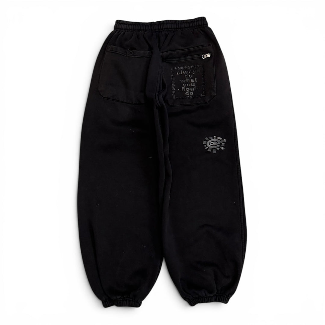 Always Do What You Should Do Black Baggy Joggers (M)