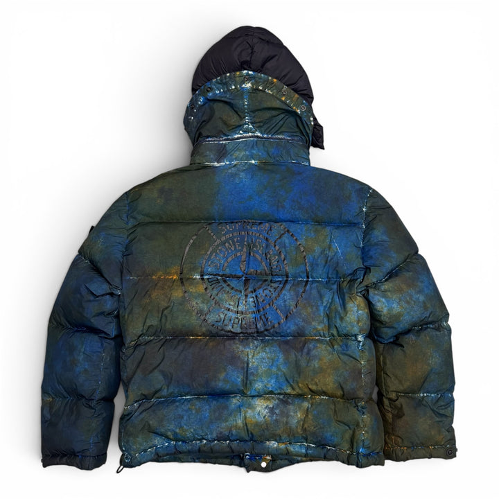 Stone Island X Supreme Paintball Camo Puffer Jacket Blue (S)