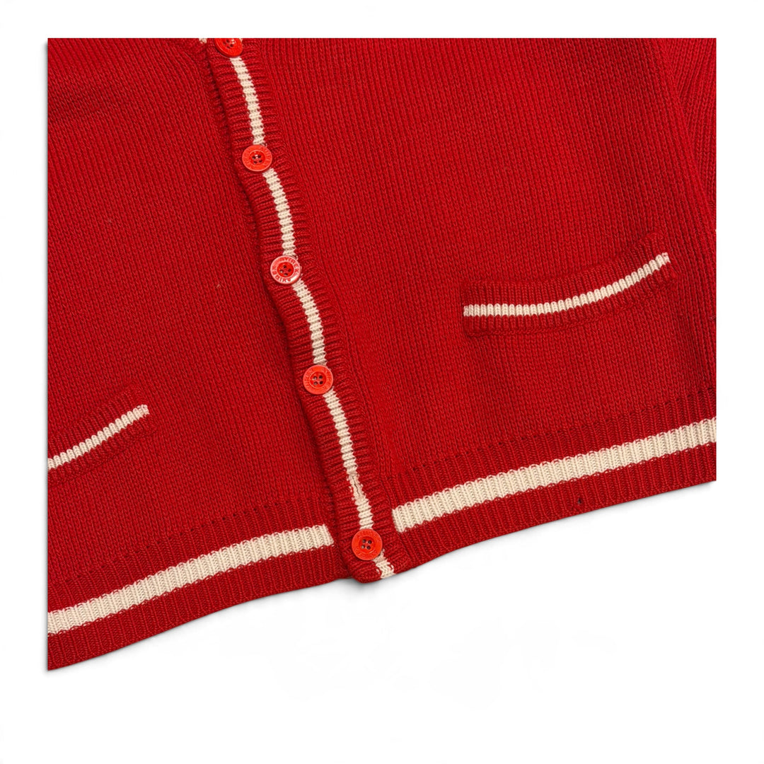Vintage Avirex Red Spell Out Heavy Knitted Cardigan (L)