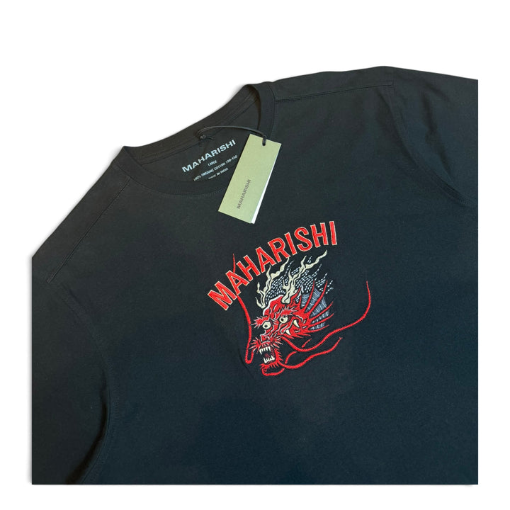 BNWT Maharishi Black Embroidered Dragon T-Shirt (L)