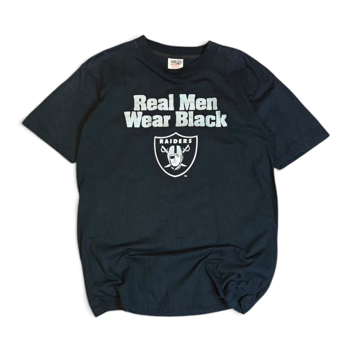 90's Vintage Oakland Raiders Black Vintage T-Shirt (L)