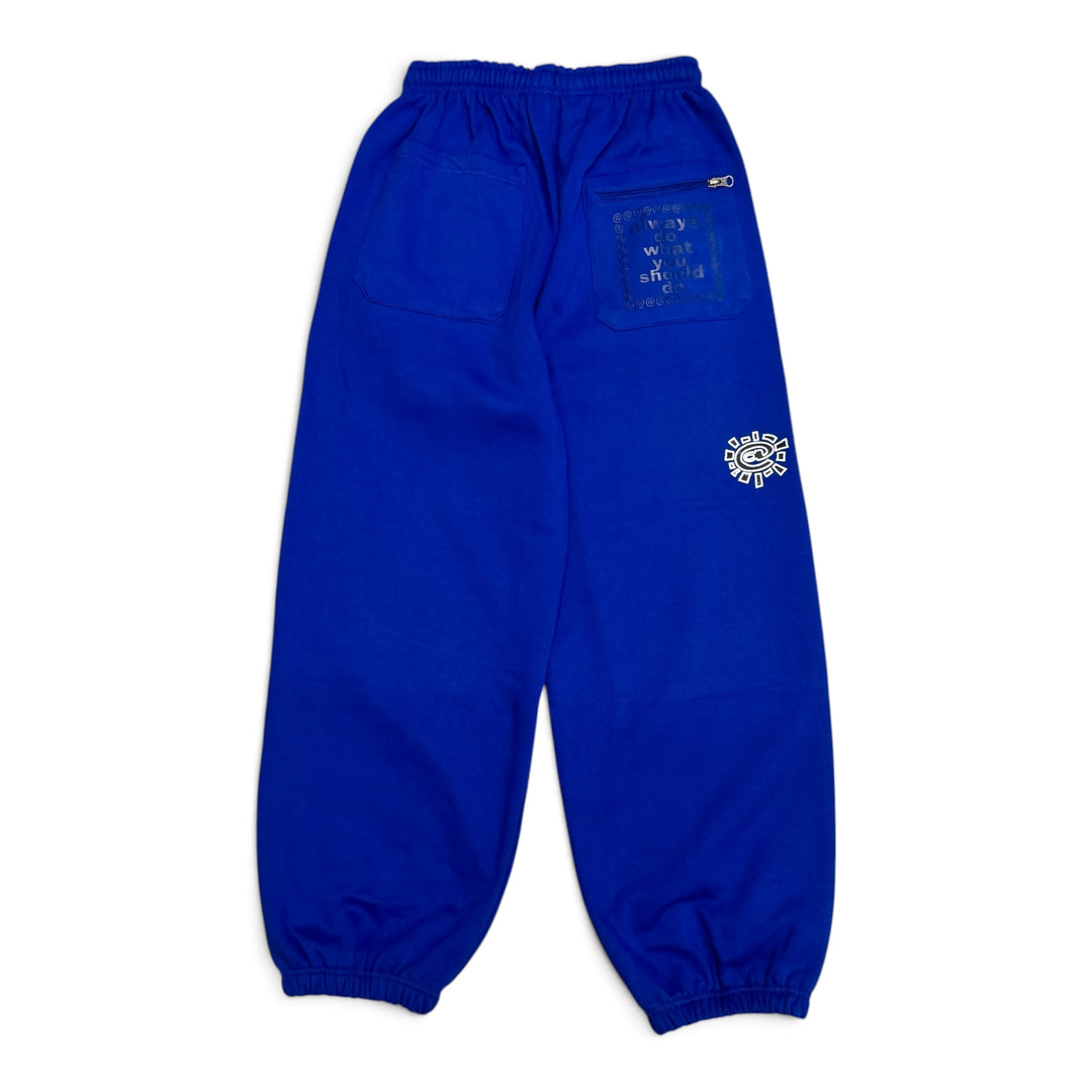 Always Do What You Should Do Blue Tracksuit Bottoms (L)