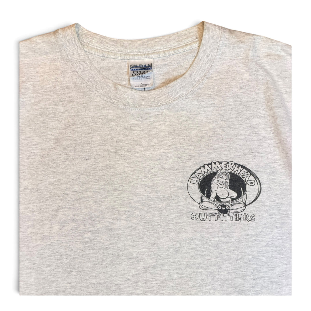 Vintage Hammerhead Outfitters Grey Graphic T-Shirt (L)