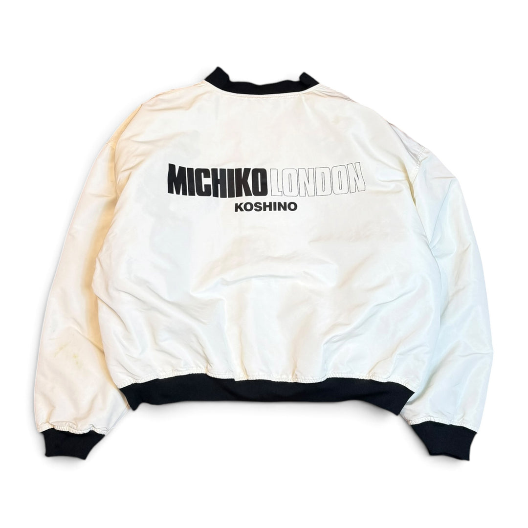 Michiko Koshino Oversized White Bomber Jacket (M)