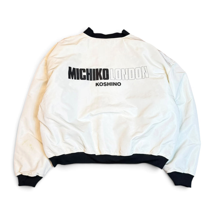 Michiko Koshino Oversized White Bomber Jacket (M)