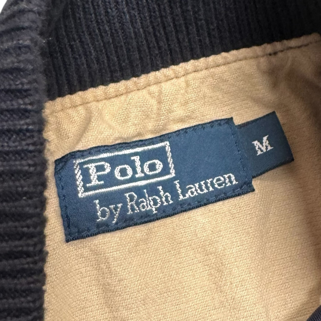 Vintage Polo Ralph Lauren Navy Satin Bomber Varsity Jacket (M)