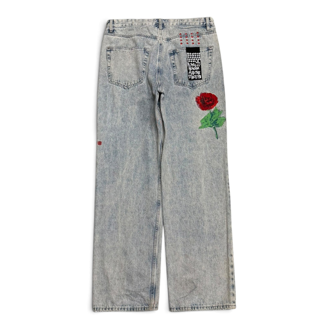 Ksubi Embroidered Baggy Jean Light Blue (34)
