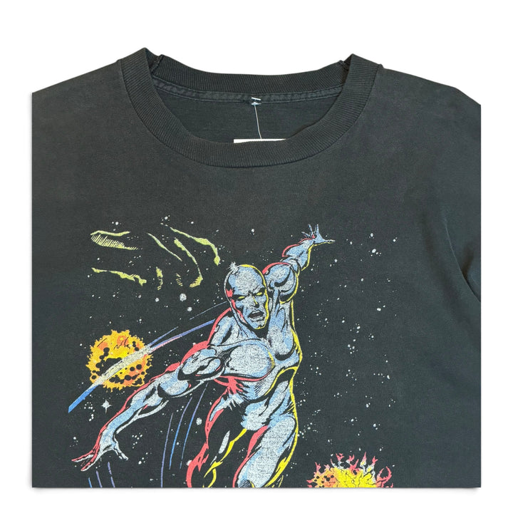 1991 Vintage Silver Surfer Black Graphic T-Shirt (XL)