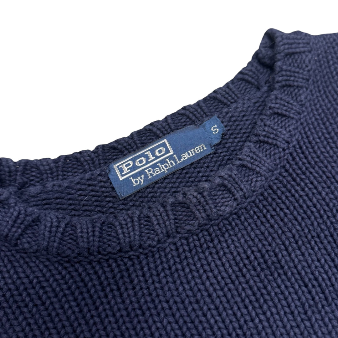 Vintage Polo Ralph Lauren Navy heavy Knitted Jumper (S)