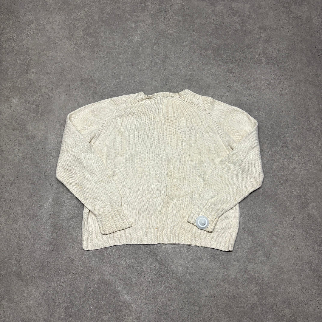 Vintage Polo Ralph Lauren Cream Golf Knitted Sweater (Women's M)