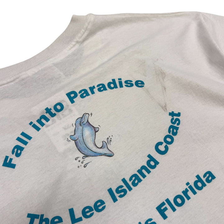 Vintage Lee Island White Graphic T-Shirt (XL)