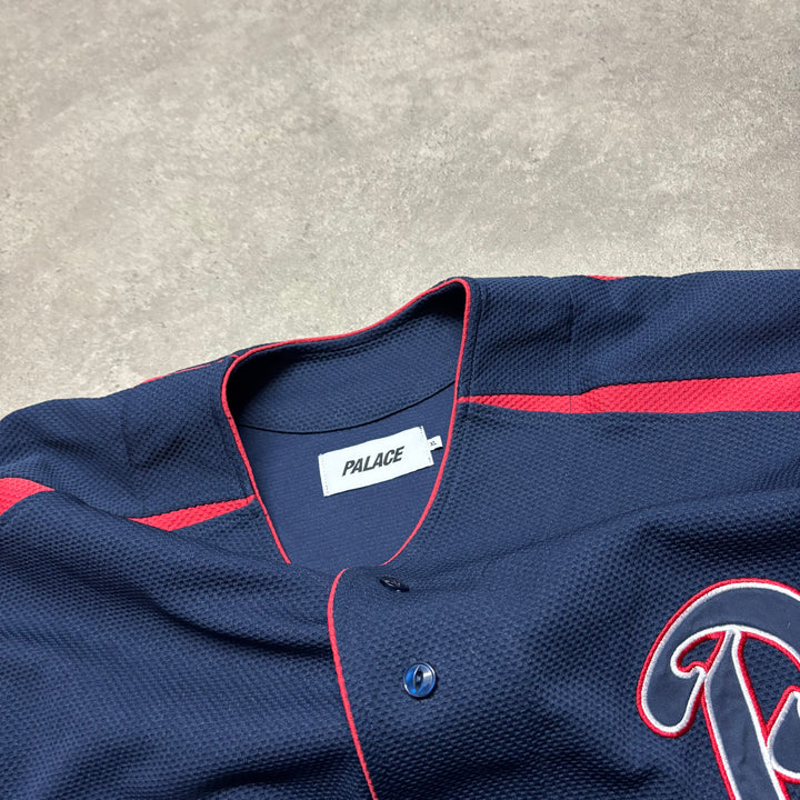 Palace Navy Button Up Baseball Jersey (XL)