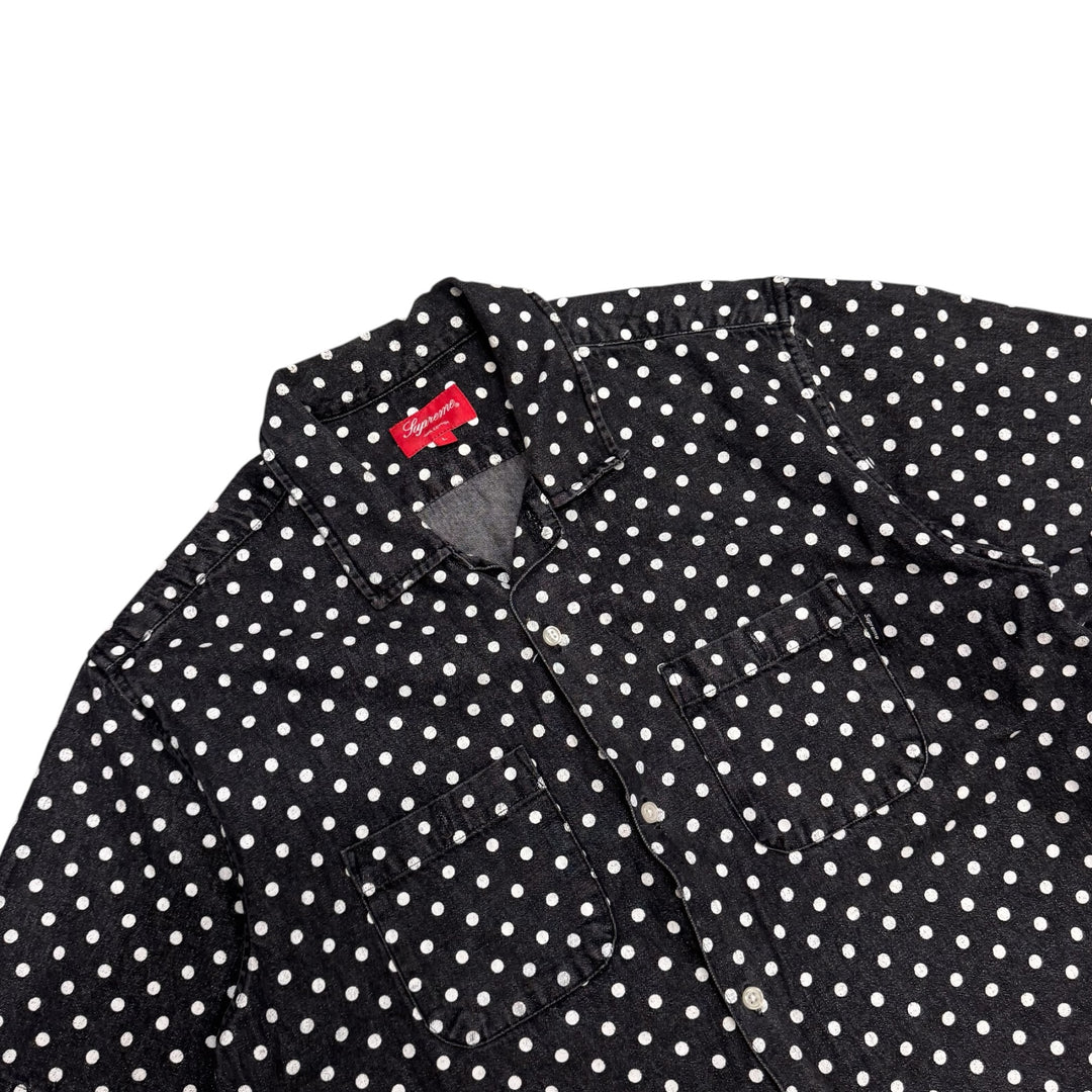 Supreme Black Denim Polka Dot Shirt (L)