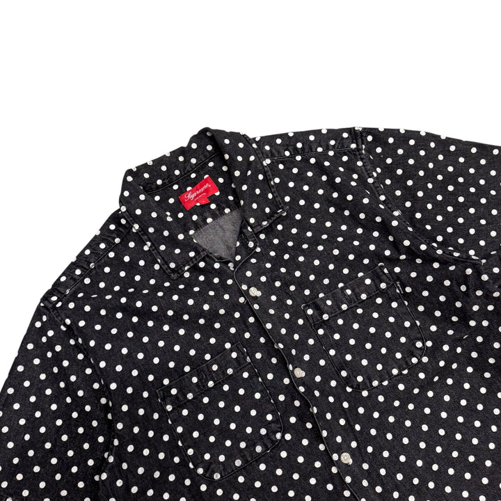Supreme Black Denim Polka Dot Shirt (L)